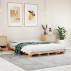 Palettenbett Wachsbraun 140x200 cm Massivholz Kiefer