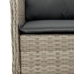 5-tlg. Garten-Essgruppe mit Kissen Hellgrau Poly Rattan
