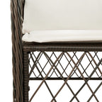 7-tlg. Garten-Essgruppe mit Kissen Braun Poly Rattan