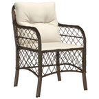 9-tlg. Garten-Essgruppe mit Kissen Braun Poly Rattan