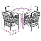 5-tlg. Garten-Essgruppe mit Kissen Beigemischung Poly Rattan