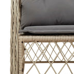 5-tlg. Garten-Essgruppe mit Kissen Beigemischung Poly Rattan