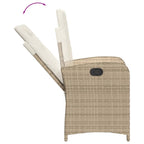 9-tlg. Garten-Essgruppe mit Kissen Beigemischung Poly Rattan