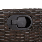 5-tlg. Garten-Essgruppe mit Kissen Braun Poly Rattan