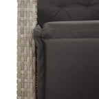 9-tlg. Garten-Essgruppe mit Kissen Hellgrau Poly Rattan