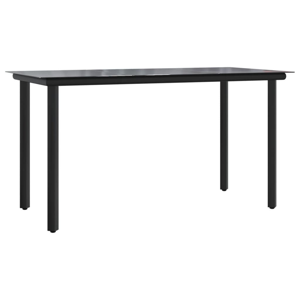 9-tlg. Garten-Essgruppe mit Kissen Schwarz Poly Rattan