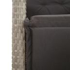 7-tlg. Garten-Essgruppe mit Kissen Hellgrau Poly Rattan