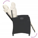7-tlg. Garten-Essgruppe mit Kissen Schwarz Poly Rattan