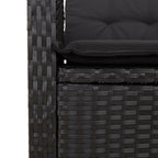 9-tlg. Garten-Essgruppe mit Kissen Schwarz Poly Rattan