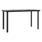 9-tlg. Garten-Essgruppe mit Kissen Schwarz Poly Rattan