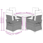 5-tlg. Garten-Essgruppe mit Kissen Braun Poly Rattan