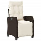 5-tlg. Garten-Essgruppe mit Kissen Braun Poly Rattan