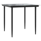 3-tlg. Garten-Essgruppe mit Kissen Grau Poly Rattan