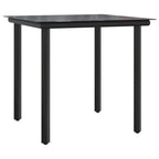 5-tlg. Garten-Essgruppe mit Kissen Grau Poly Rattan