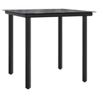 3-tlg. Garten-Essgruppe mit Kissen Grau Poly Rattan