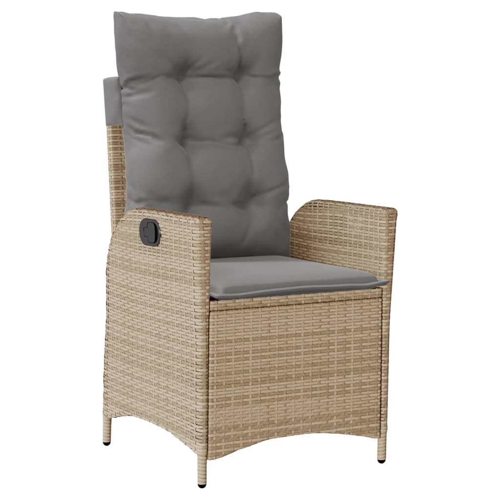 9-tlg. Garten-Essgruppe mit Kissen Beige Poly Rattan
