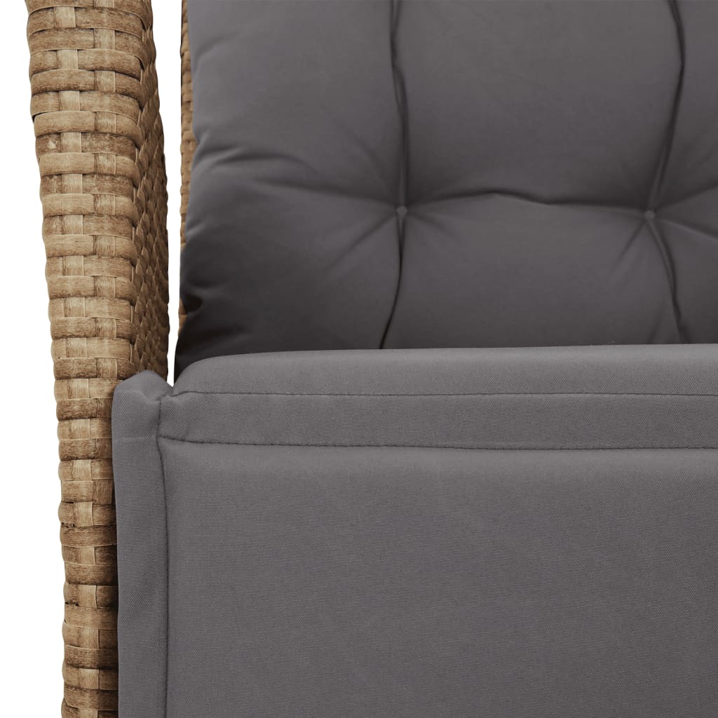 9-tlg. Garten-Essgruppe mit Kissen Beige Poly Rattan