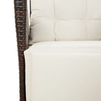 3-tlg. Garten-Essgruppe mit Kissen Braun Poly Rattan