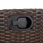 5-tlg. Garten-Essgruppe mit Kissen Braun Poly Rattan