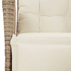 5-tlg. Garten-Essgruppe mit Kissen Beige Poly Rattan