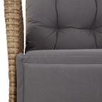 5-tlg. Garten-Essgruppe mit Kissen Beigemischung Poly Rattan