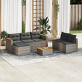 5-tlg. Garten-Sofagarnitur mit Kissen Grau Poly Rattan Akazie