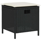6tlg. Garten-Sofagarnitur mit Kissen L-Form Schwarz Poly Rattan