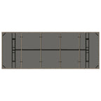 Gartentisch mit Glasplatte Grau 240x90x75 cm Poly Rattan