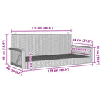 Hängebank Grau 119x56x48 cm Poly Rattan