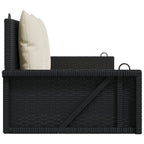 Schaukelbank mit Kissen Schwarz 119 x 56 x 48 cm Poly Rattan
