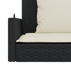 Schaukelbank mit Kissen Schwarz 119 x 56 x 48 cm Poly Rattan