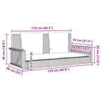 Schaukelbank mit Kissen Schwarz 119 x 56 x 48 cm Poly Rattan