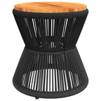 Couchtisch mit Drahtgestell Schwarz Ø 45x44 cm Akazienholz