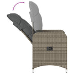 Outdoor-Lehnstühle 2 Stk. mit Tisch Grau Poly Rattan
