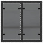 Gartentisch mit Glasplatte Schwarz 55 x 55 x 37 cm Poly Rattan