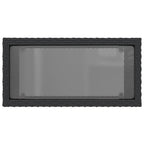 Garten-Beistelltisch mit Glasplatte Schwarz 58x27,5x55cm Rattan