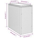 Garten-Beistelltisch mit Glasplatte Schwarz 58x27,5x55cm Rattan