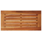 Garten-Beistelltisch mit Holzplatte Schwarz 58x27,5x55 cm Poly Rattan