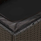 Gartenstuhl ohne Armlehnen mit Kissen Schwarz Poly Rattan