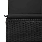 Gartensofa mit Kissen 2-Sitzer Schwarz Poly Rattan