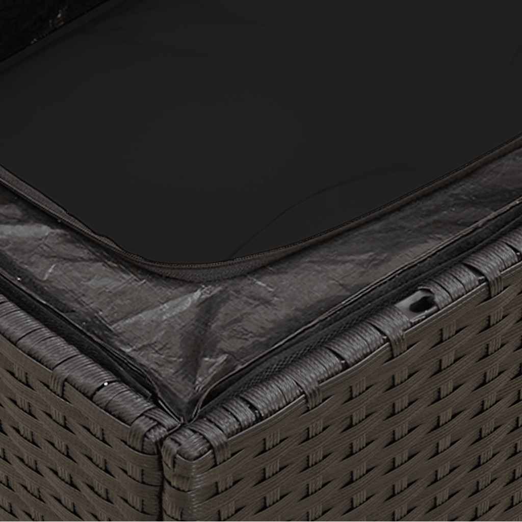 Gartensofa mit Kissen 3-Sitzer Schwarz Poly Rattan