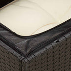 Garten-Ecksofa mit Kissen Schwarz Poly Rattan