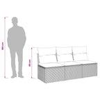 Gartensofa mit Kissen 3-Sitzer Schwarz Poly Rattan