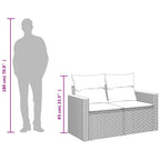 Gartensofa mit Kissen 2-Sitzer Grau Poly Rattan