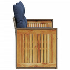Gartensofa mit Kissen 2-Sitzer Grau Poly Rattan