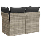Gartensofa mit Kissen 2-Sitzer Hellgrau Poly Rattan