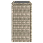 Garten-Beistelltisch mit Glasplatte 58x27,5x55 cm Poly Rattan