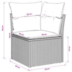 Garten-Ecksofa mit Kissen Braun Poly Rattan