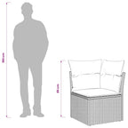 Garten-Ecksofa mit Kissen Braun Poly Rattan