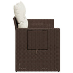 Gartensofa mit Kissen 2-Sitzer Braun Poly Rattan